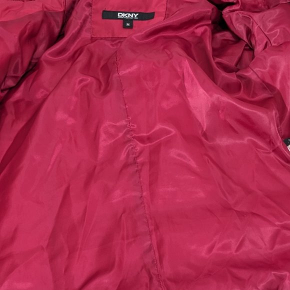 DKNY Girls' Winter Coat – Faux Fur Lined Quilted Puffer Parka Jacket SZ M Red - Picture 13 of 15